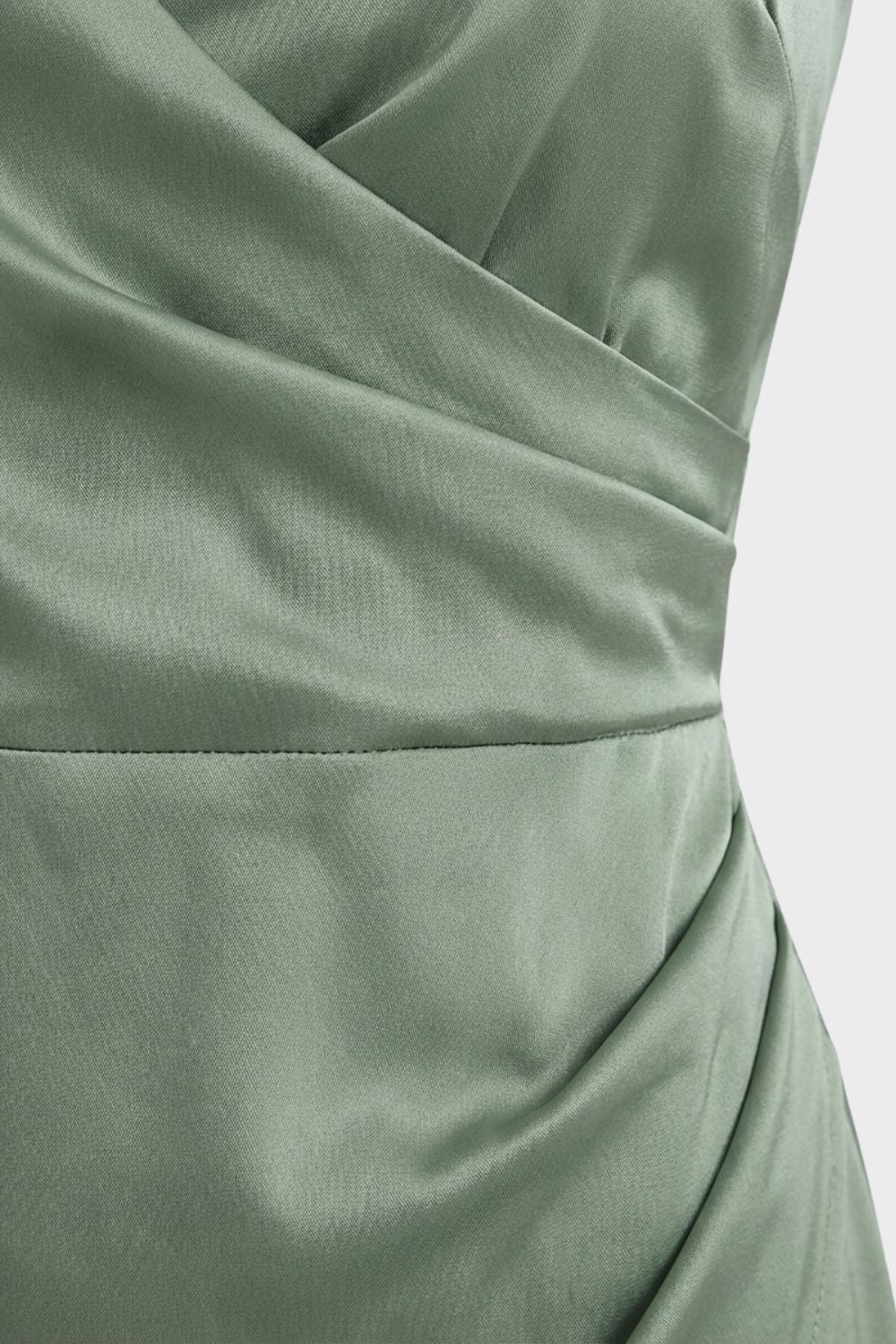 Women's Satin Maxi Dress with Wrap Design and Slit