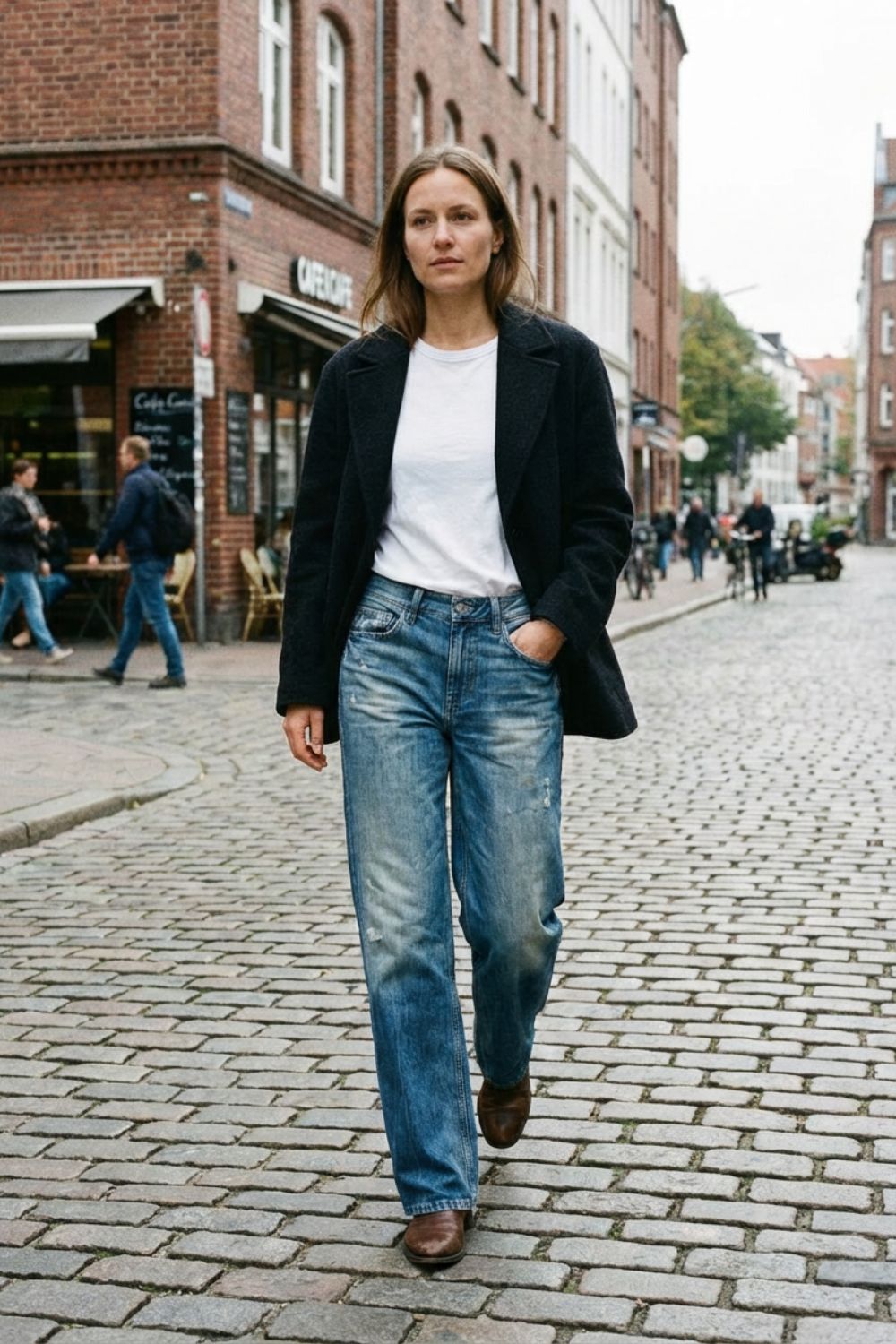 Women's Used Look Wide Leg Jeans