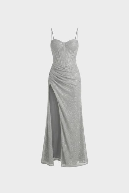 Women's Long Spaghetti Strap Evening Dress