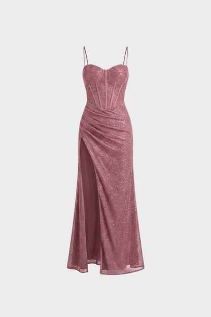 Women's Long Spaghetti Strap Evening Dress