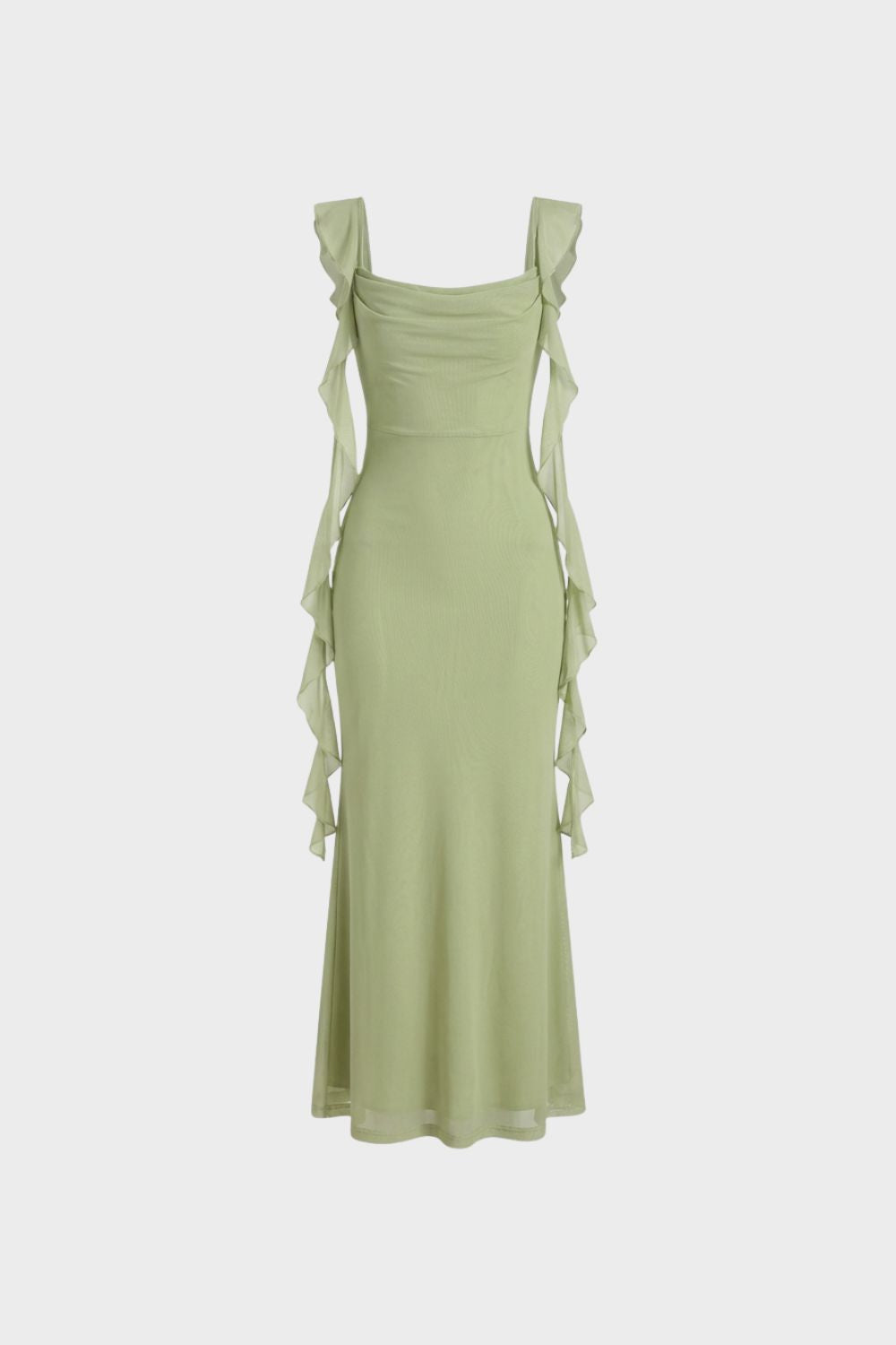 Slim Fit Women's Ruffled Maxi Dress