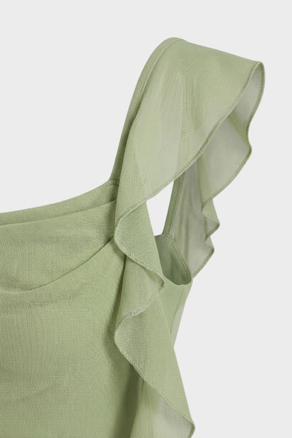 Slim Fit Women's Ruffled Maxi Dress
