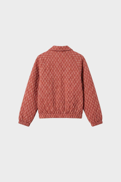 Women's Quilted Jacket with Stand-Up Collar and Press Studs