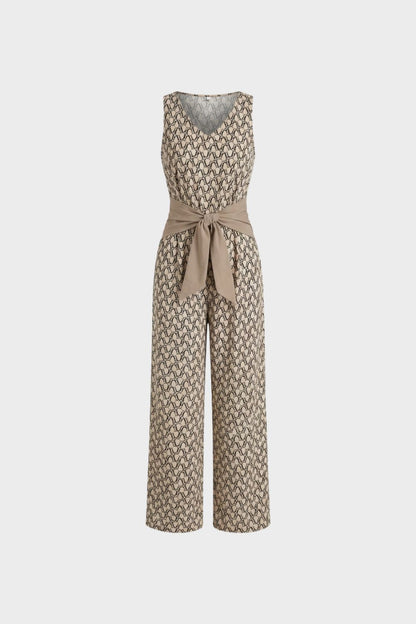 V-Neck Wide Leg Women's Jumpsuit