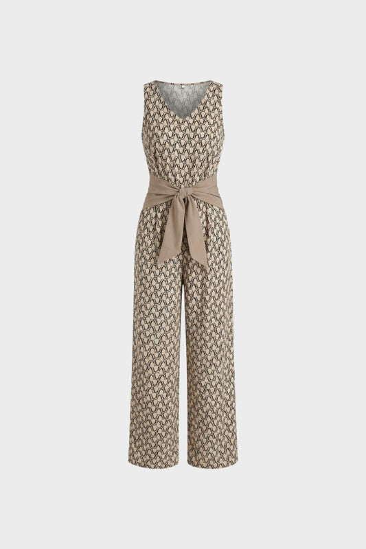 V-Neck Wide Leg Women's Jumpsuit