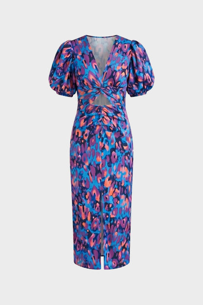 Women's V-Neck Floral Midi Dress