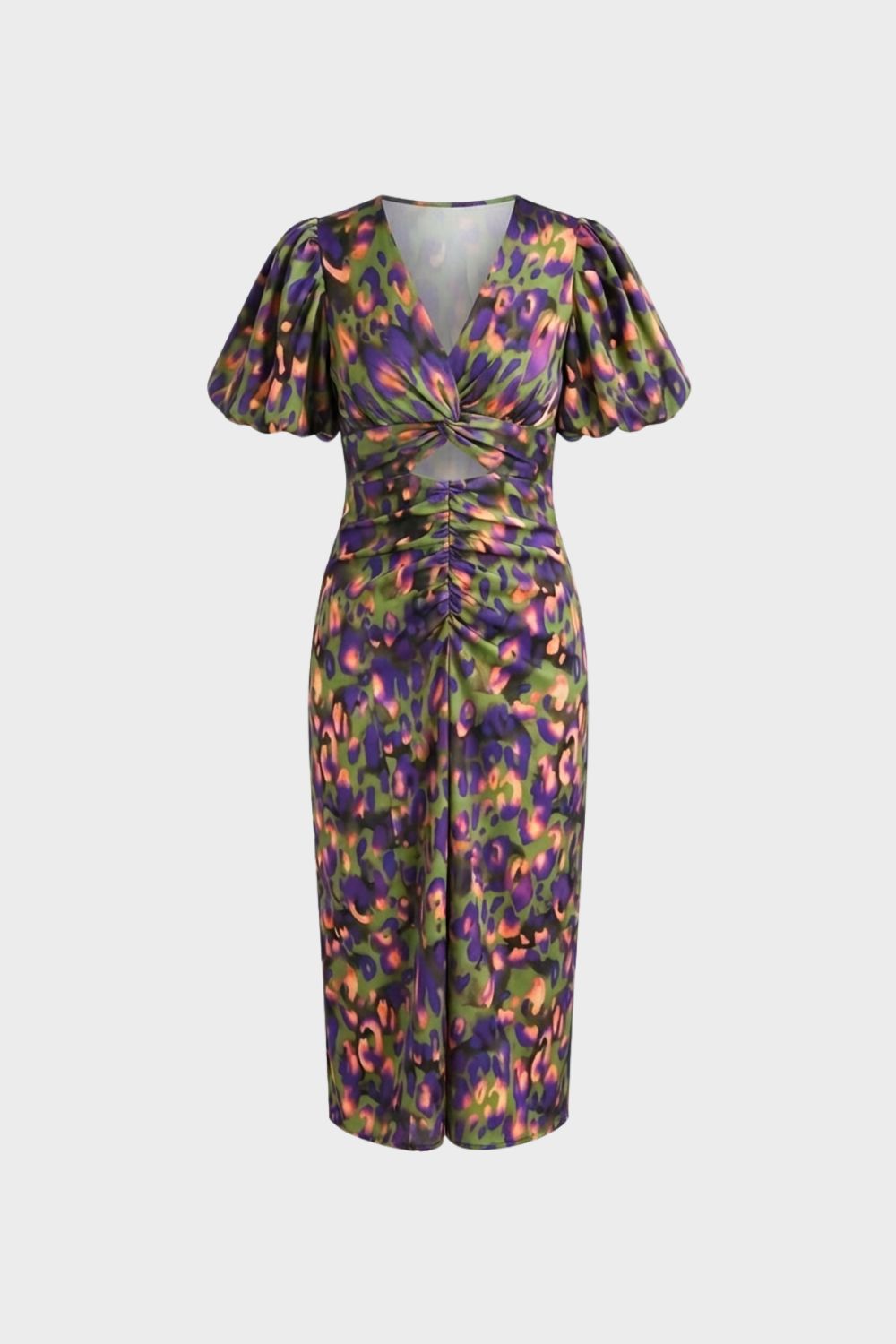 Women's V-Neck Floral Midi Dress