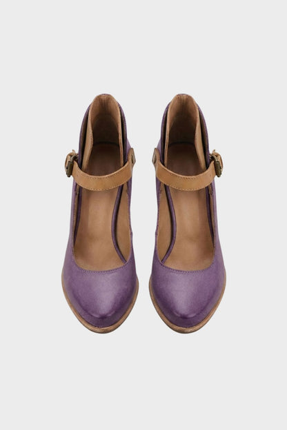 Women's Strapped Block Heel Pumps