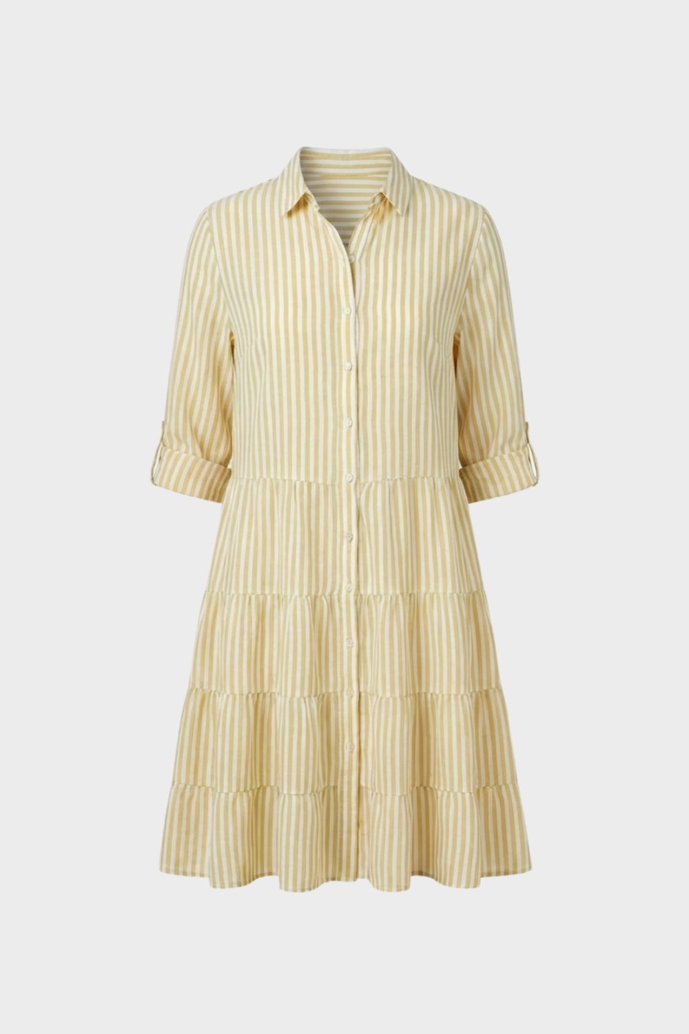 Women's Striped Shirt Dress with Button Placket
