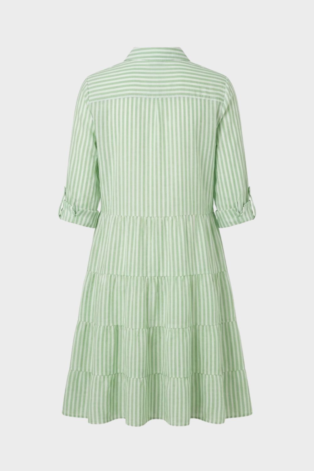 Women's Striped Shirt Dress with Button Placket