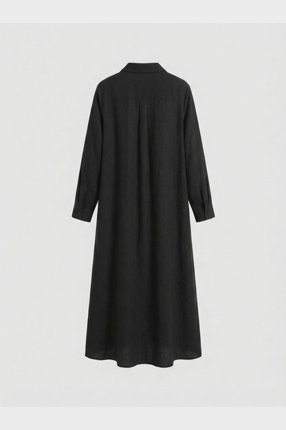 Women's Button Placket Long Shirt Dress