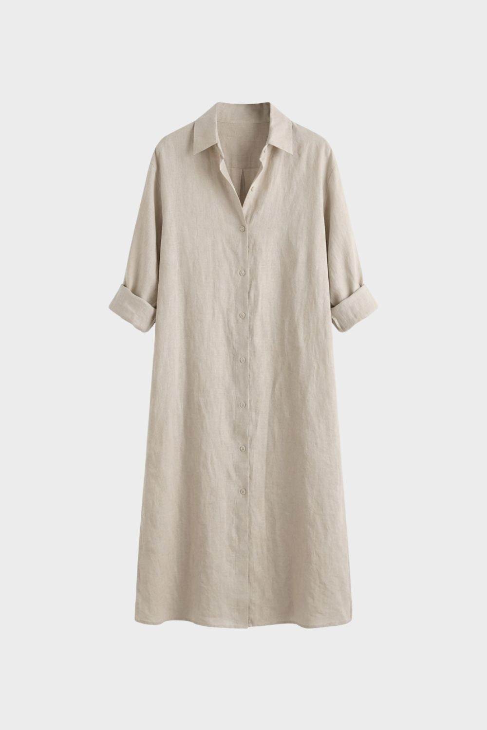 Women's Button Placket Long Shirt Dress