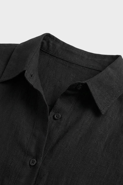 Women's Button Placket Long Shirt Dress