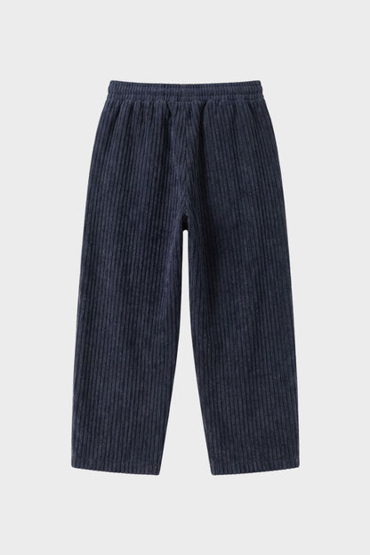 Men's Wide Leg Cord Trousers with Elastic Waistband