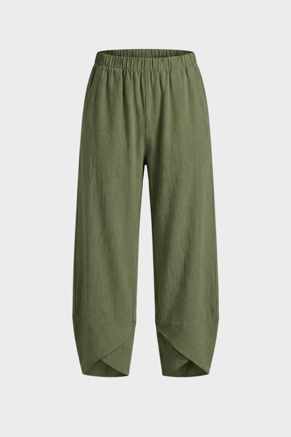 Women's Wide Leg Trousers with Elastic Waistband
