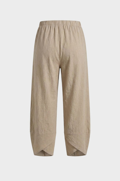 Women's Wide Leg Trousers with Elastic Waistband