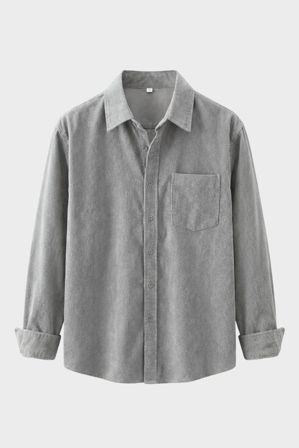 Men's Cord Shirt with Button Placket & Chest Pocket