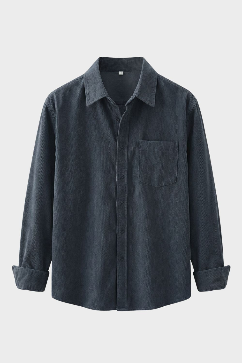 Men's Cord Shirt with Button Placket & Chest Pocket