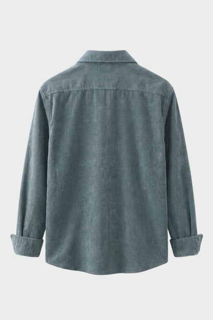 Men's Cord Shirt with Button Placket & Chest Pocket