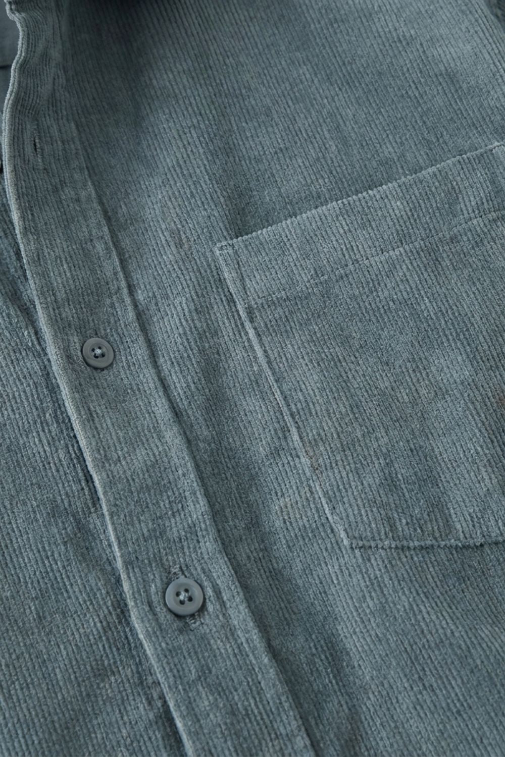 Men's Cord Shirt with Button Placket & Chest Pocket