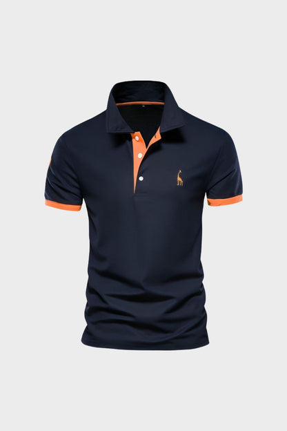 Men's Contrast Collar Short Sleeve Polo Shirt