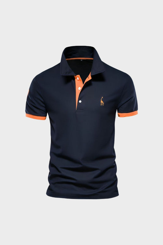 Men's Contrast Collar Short Sleeve Polo Shirt