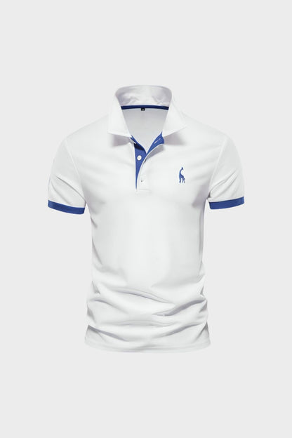Men's Contrast Collar Short Sleeve Polo Shirt
