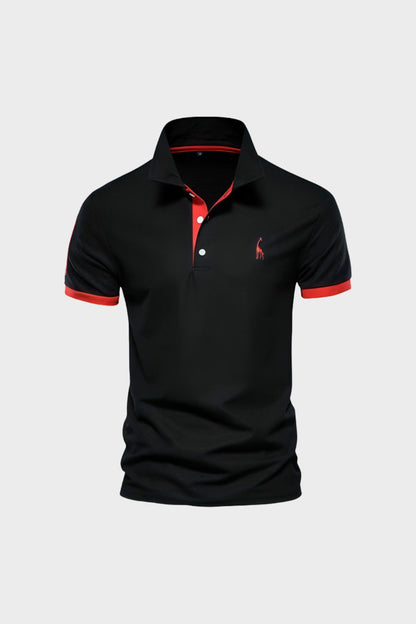Men's Contrast Collar Short Sleeve Polo Shirt