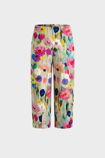Women's Wide Leg Floral Trousers