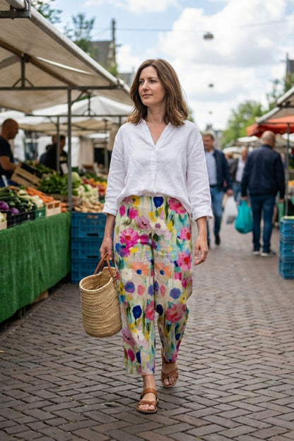Women's Wide Leg Floral Trousers