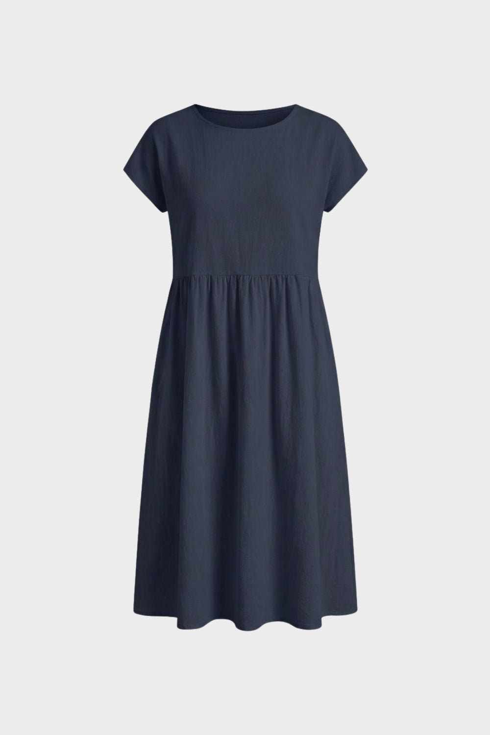Short Sleeve Round Neck Midi Dress for Women