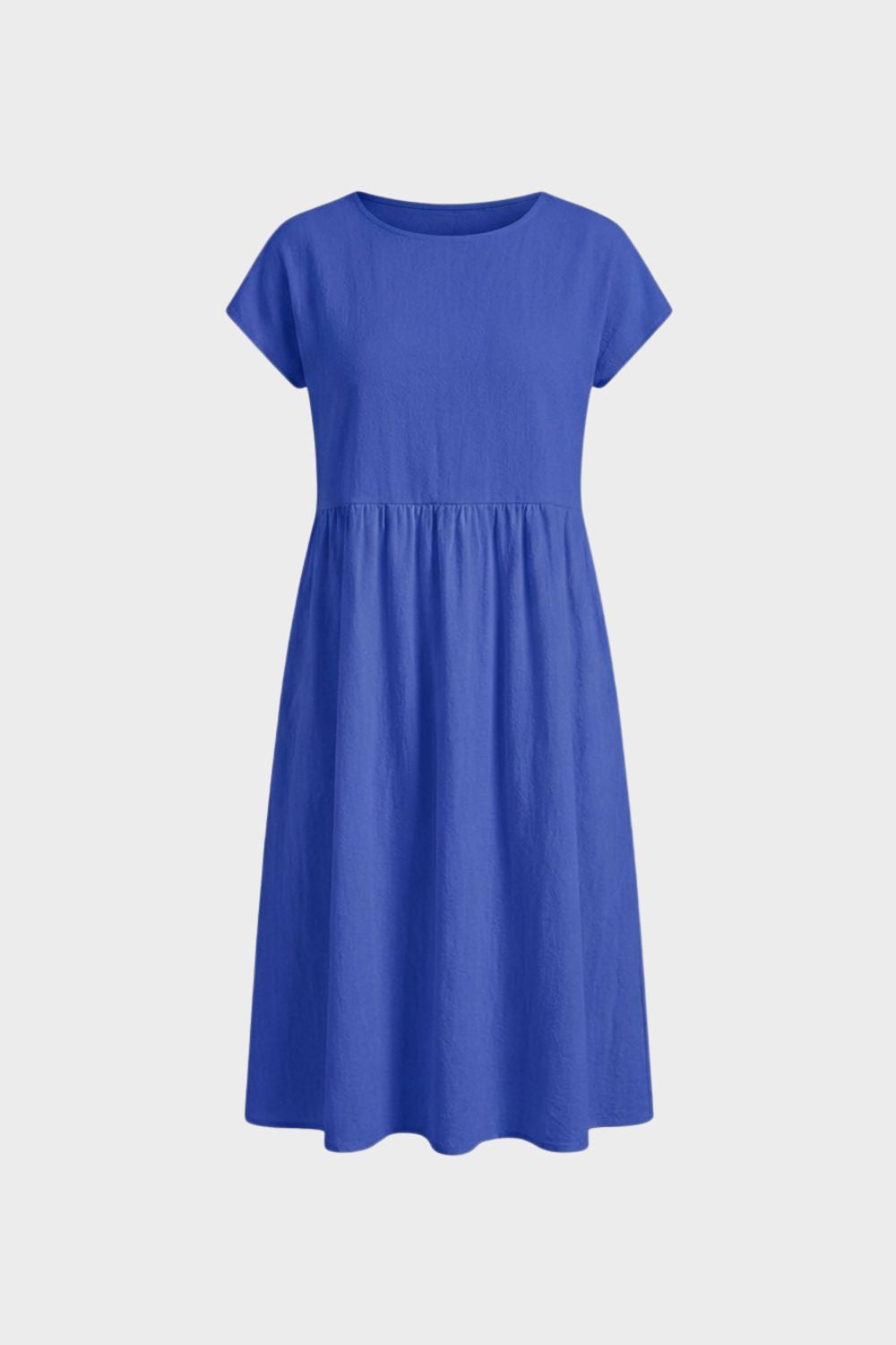 Short Sleeve Round Neck Midi Dress for Women