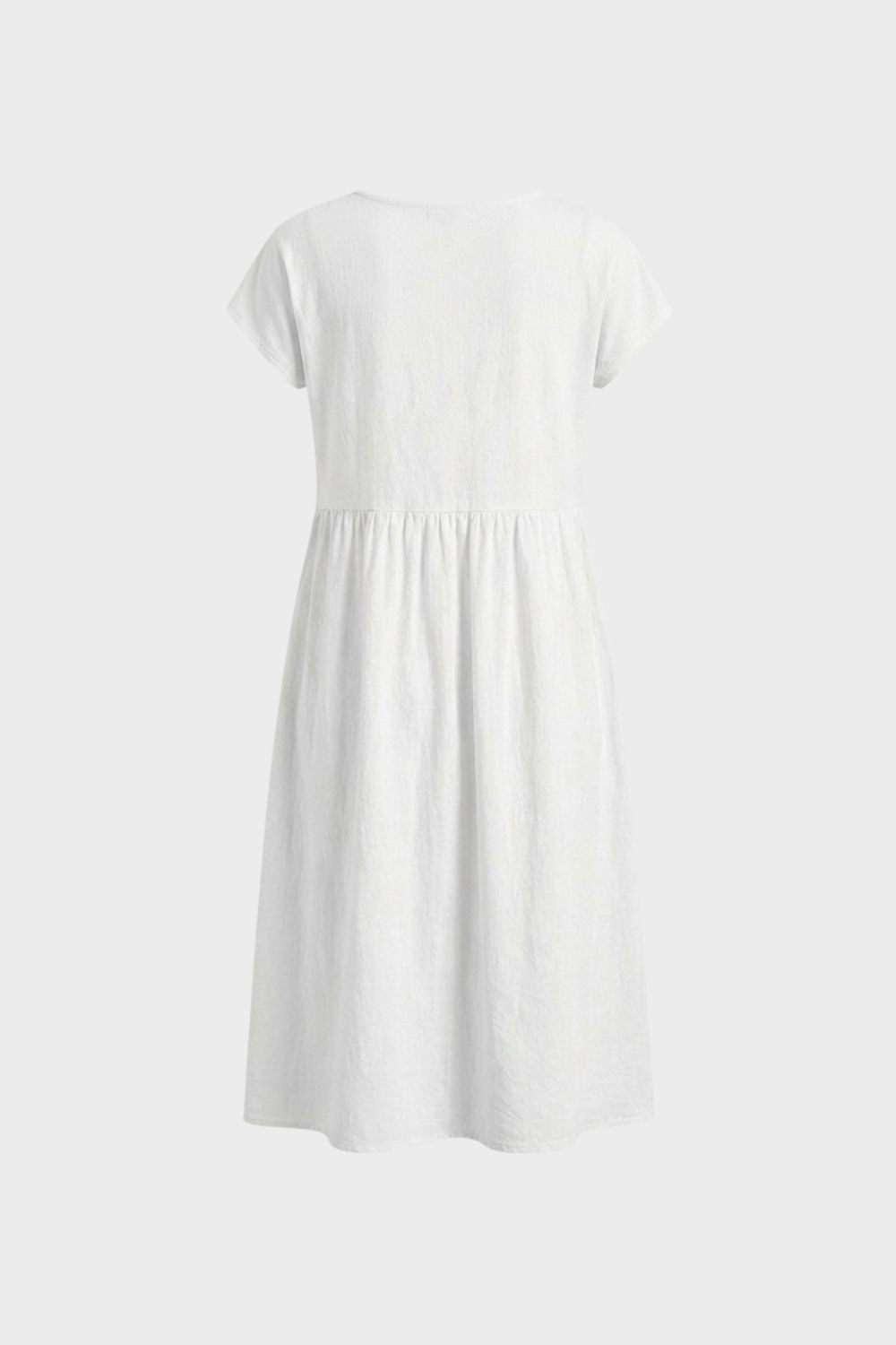 Short Sleeve Round Neck Midi Dress for Women