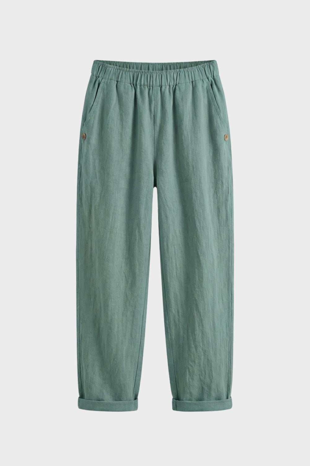 Women's Straight Leg Trousers with Elastic Waistband