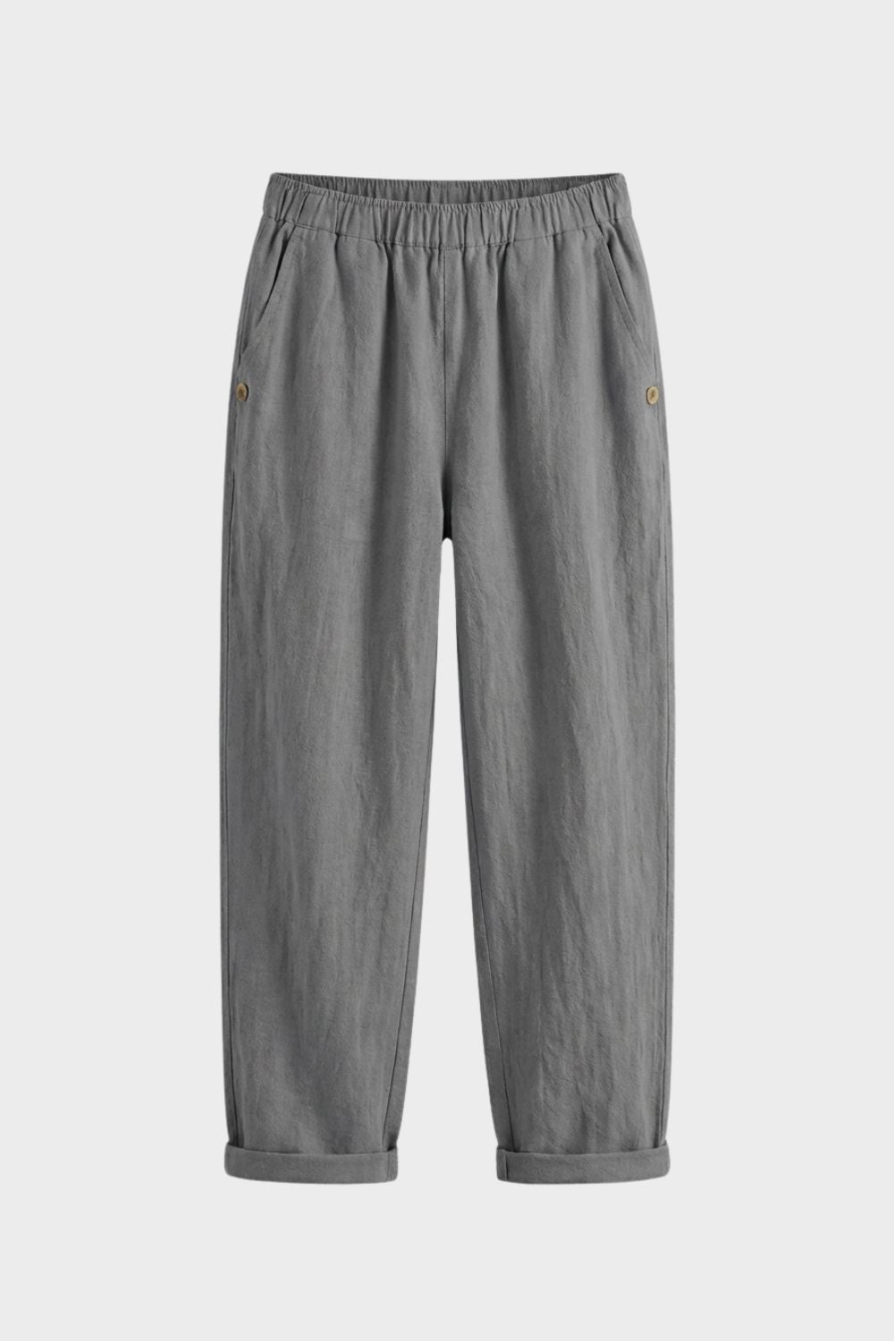 Women's Straight Leg Trousers with Elastic Waistband