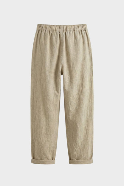 Women's Straight Leg Trousers with Elastic Waistband