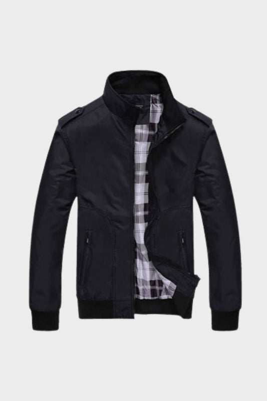 Men's Zip Jacket with Stand-Up Collar