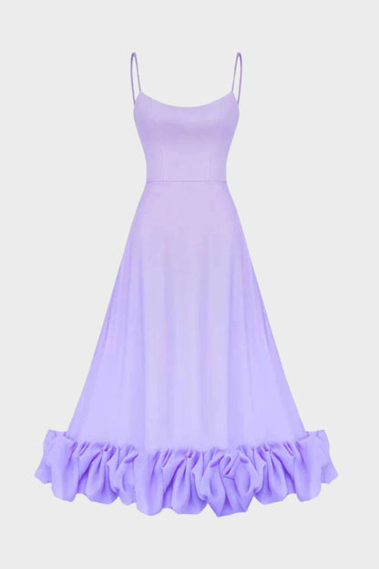 Strap and Ruffle Midi Dress for Women