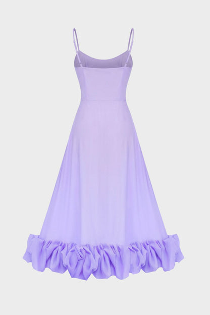 Strap and Ruffle Midi Dress for Women
