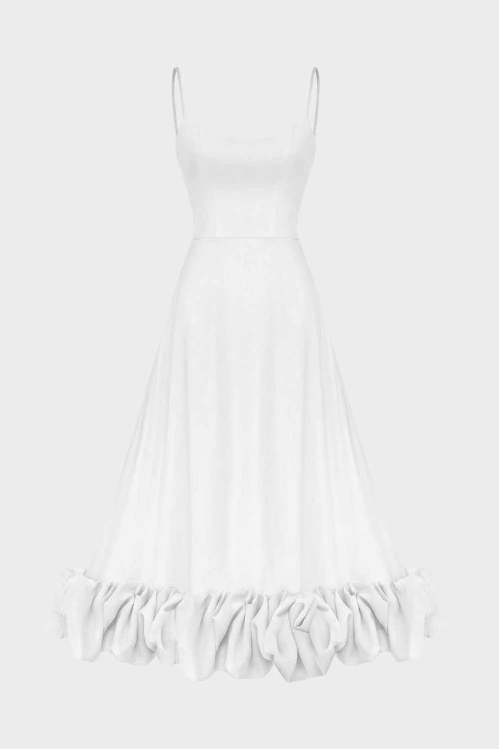 Strap and Ruffle Midi Dress for Women