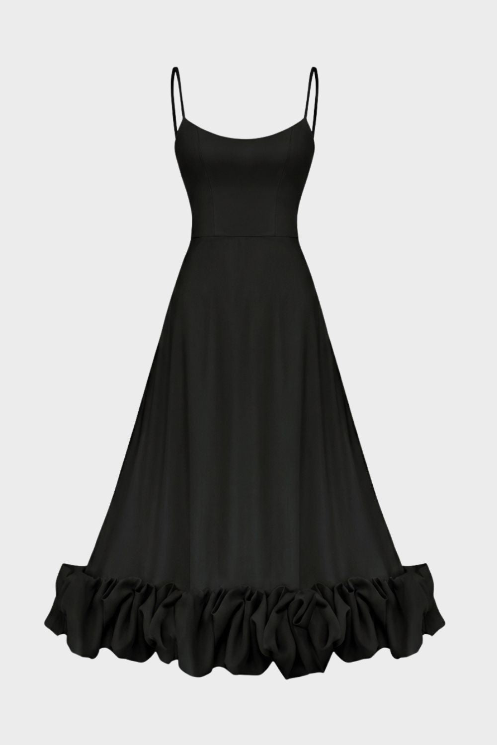 Strap and Ruffle Midi Dress for Women