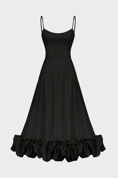 Strap and Ruffle Midi Dress for Women