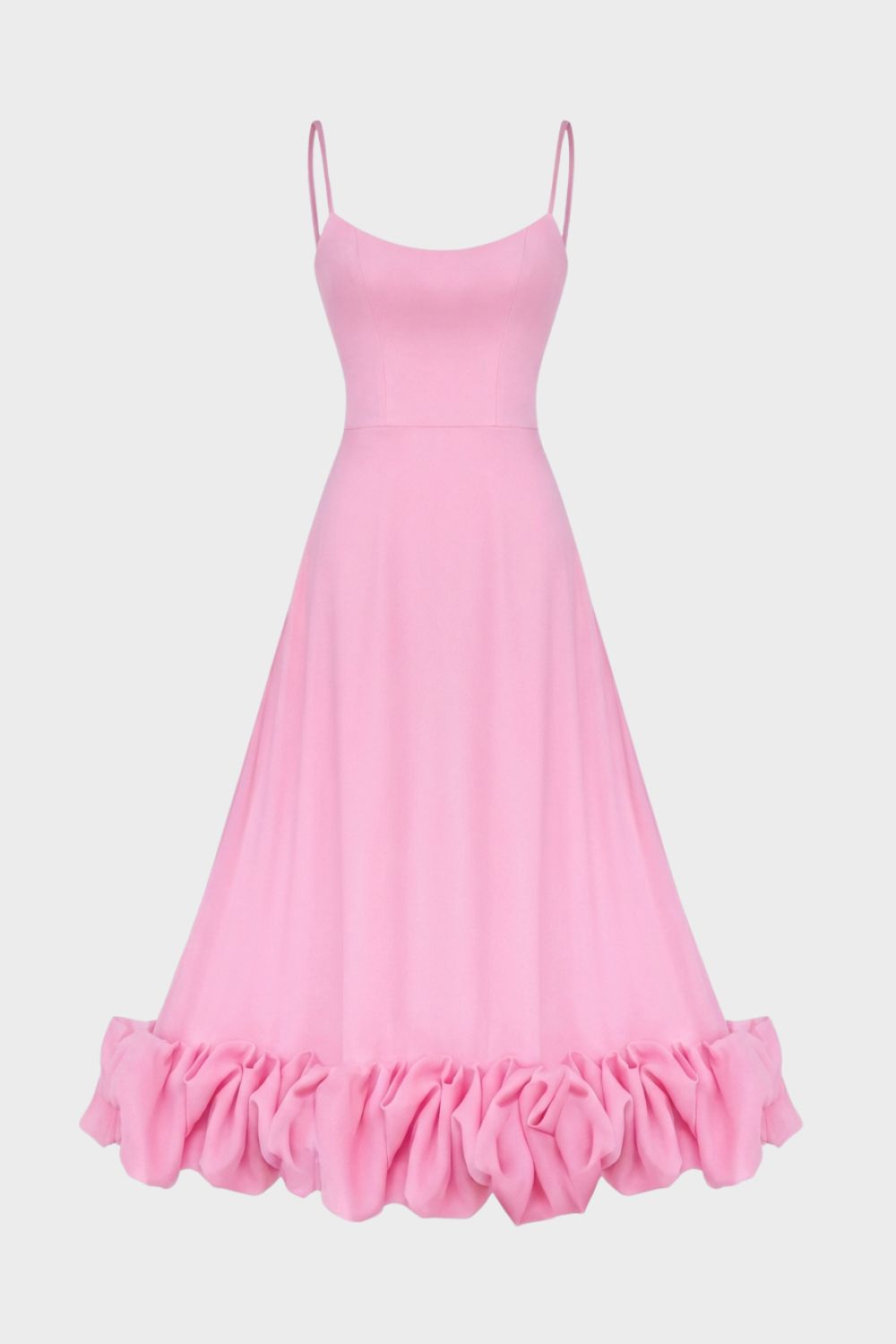 Strap and Ruffle Midi Dress for Women