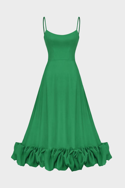 Strap and Ruffle Midi Dress for Women