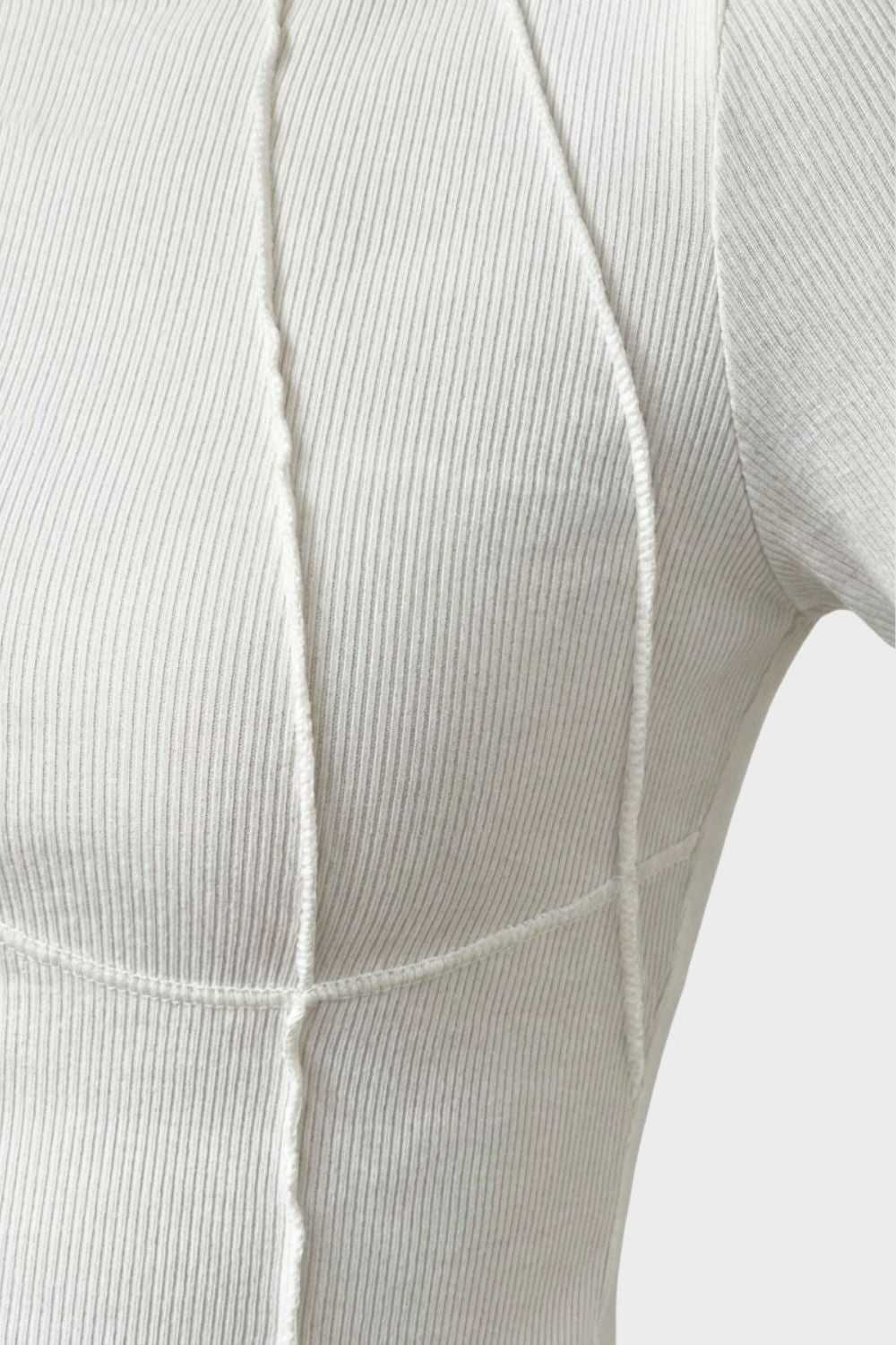 Women's Long Sleeve Round Neck Ribbed Top