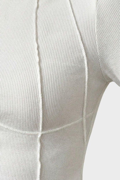 Women's Long Sleeve Round Neck Ribbed Top
