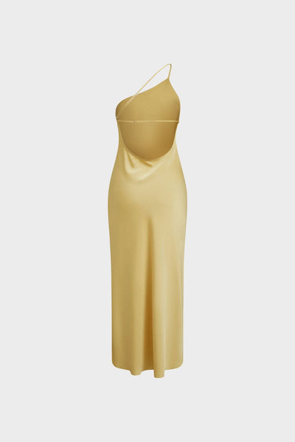 One Shoulder Maxi Dress for Women with Split