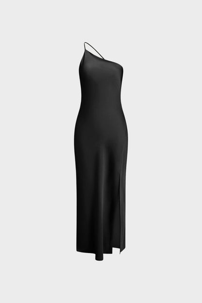 One Shoulder Maxi Dress for Women with Split