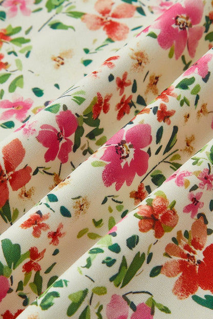 Floral Midi Summer Dress for Women with Straps