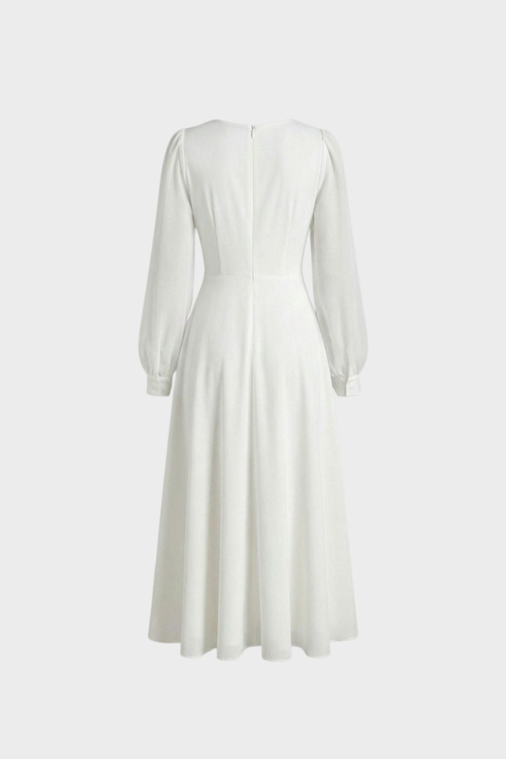 Women's V-Neck Long Sleeve Midi Dress